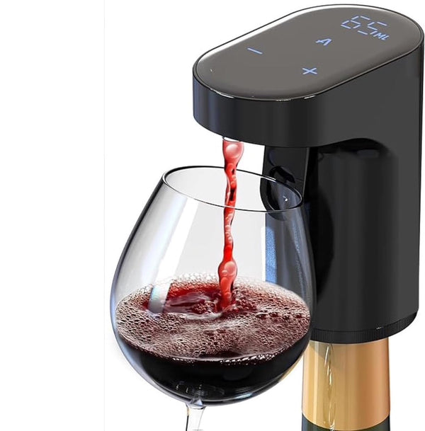 Electric Measurer Cup Whiskey Wine Decanter Aerator Dispenser Pourer Automatic Bar Accessories for Home,Perfect Pouring Aerating & Gift for Men,Women,Mom,Dad (Electric Wine Pourer (Black))