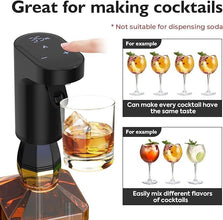 Electric Measurer Cup Whiskey Wine Decanter Aerator Dispenser Pourer Automatic Bar Accessories for Home,Perfect Pouring Aerating & Gift for Men,Women,Mom,Dad (Electric Wine Pourer (Black))