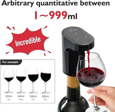 Electric Measurer Cup Whiskey Wine Decanter Aerator Dispenser Pourer Automatic Bar Accessories for Home,Perfect Pouring Aerating & Gift for Men,Women,Mom,Dad (Electric Wine Pourer (Black))