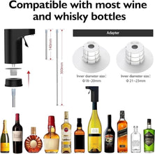 Electric Measurer Cup Whiskey Wine Decanter Aerator Dispenser Pourer Automatic Bar Accessories for Home,Perfect Pouring Aerating & Gift for Men,Women,Mom,Dad (Electric Wine Pourer (Black))
