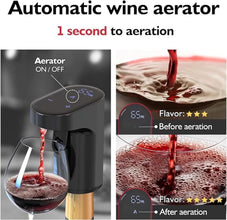 Electric Measurer Cup Whiskey Wine Decanter Aerator Dispenser Pourer Automatic Bar Accessories for Home,Perfect Pouring Aerating & Gift for Men,Women,Mom,Dad (Electric Wine Pourer (Black))